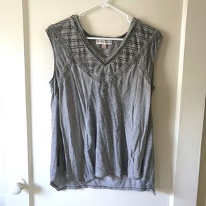 Knox Rose Large Distressed Gray Tank Top